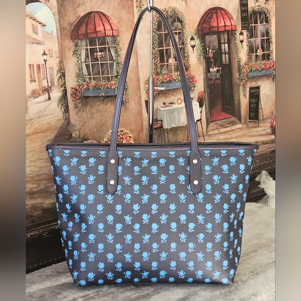 Coach Badlands Floral City Zip Tote With COA - Picture 8 of 8